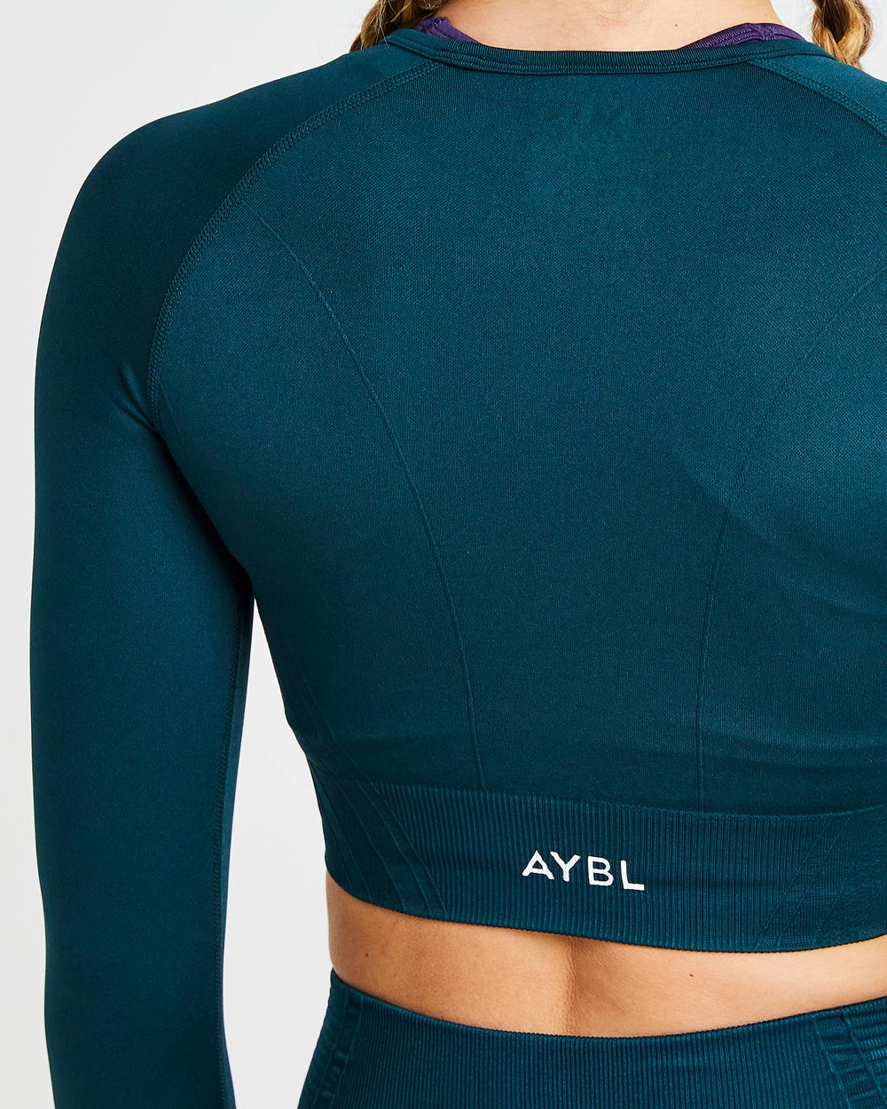 AYBL Balance V2 Seamless Long Sleeve Crop Top Grün | 421-PXAILV