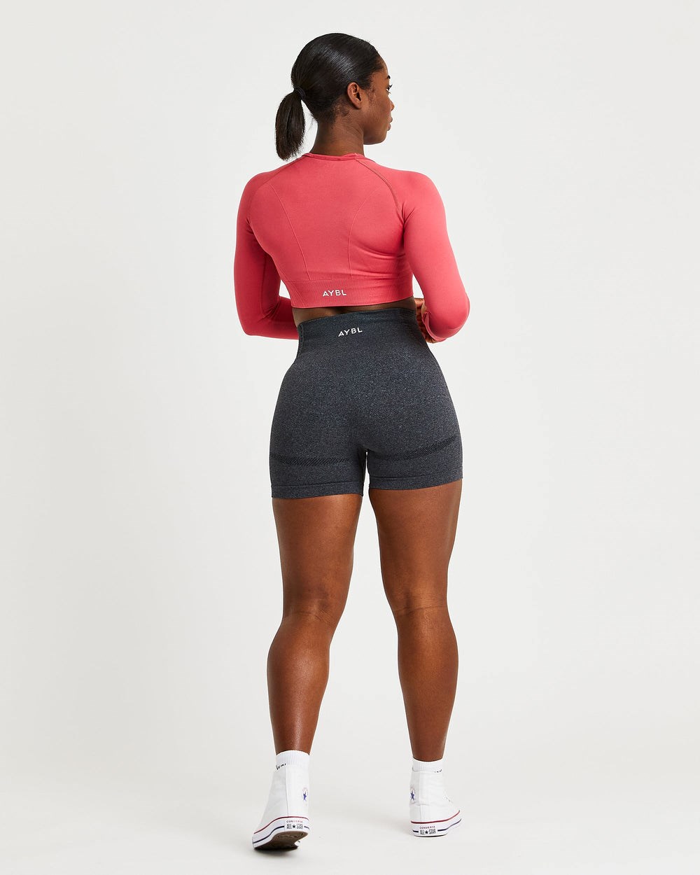 AYBL Balance V2 Seamless Long Sleeve Crop Top Rosa | 730-CYTMDU