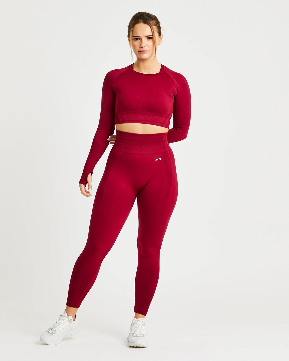 AYBL Balance V2 Seamless Long Sleeve Crop Top Rot | 938-SUNKHI