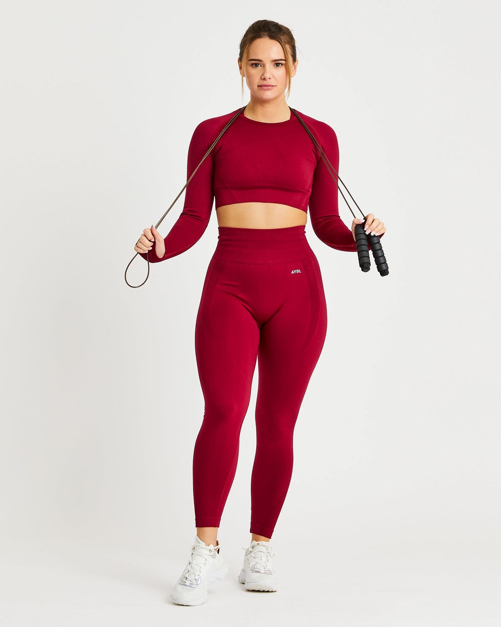 AYBL Balance V2 Seamless Long Sleeve Crop Top Rot | 938-SUNKHI