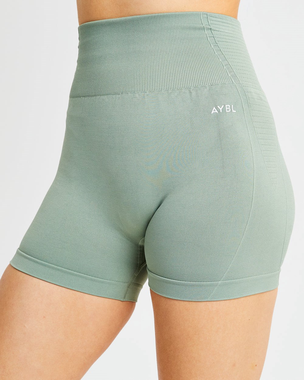 AYBL Balance V2 Seamless Shorts Olivgrün Grün | 632-WDNPJX