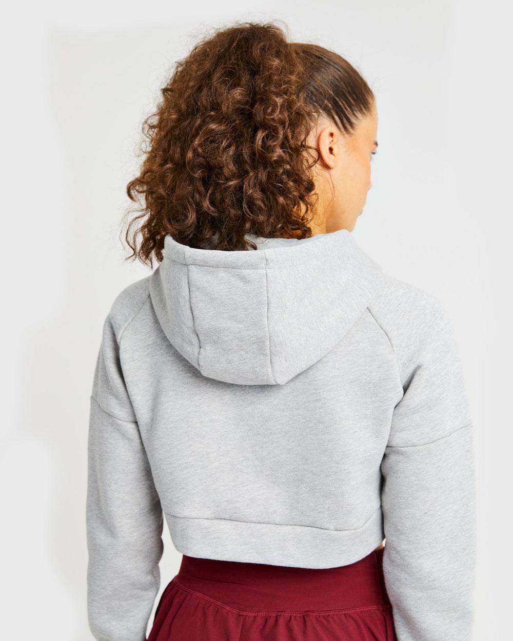 AYBL Beyond Crop Zip Hoodie Grau | 908-MYETXH