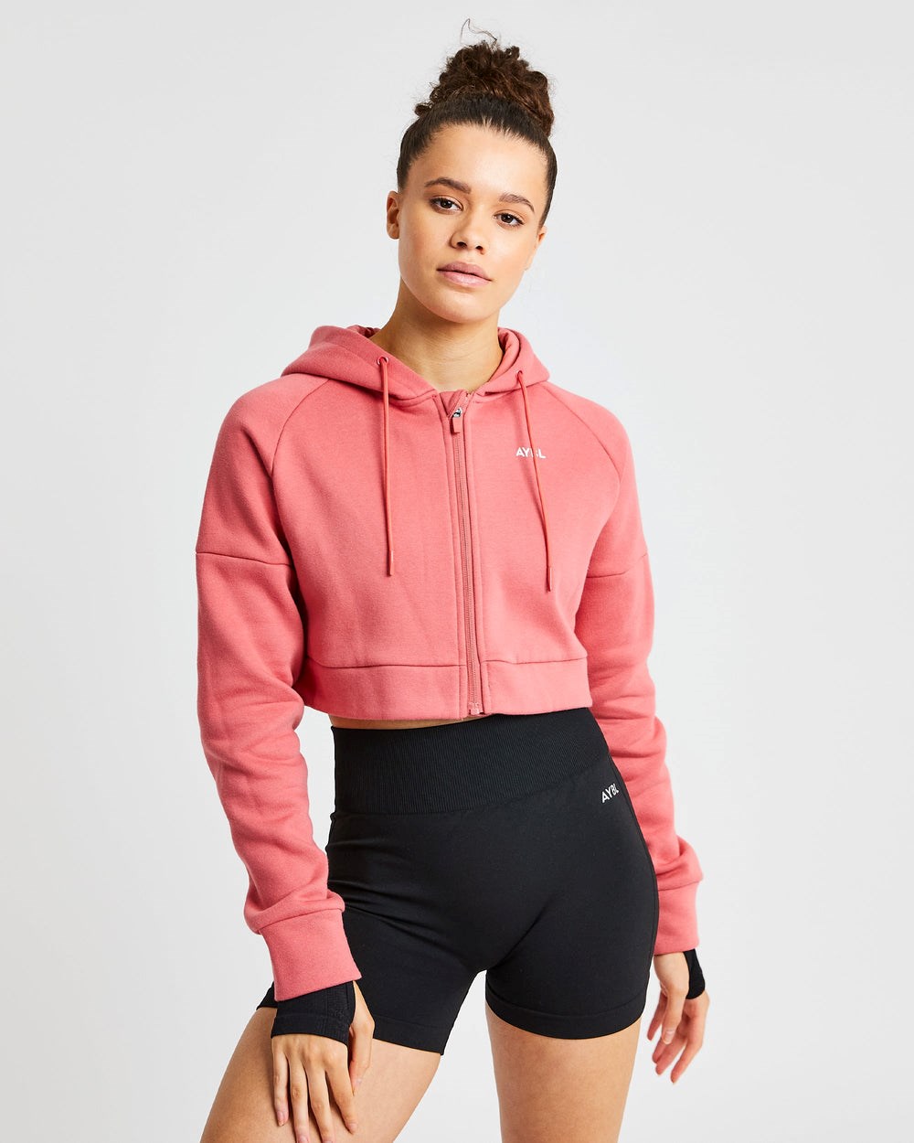 AYBL Beyond Crop Zip Hoodie Rot | 279-UENJAW