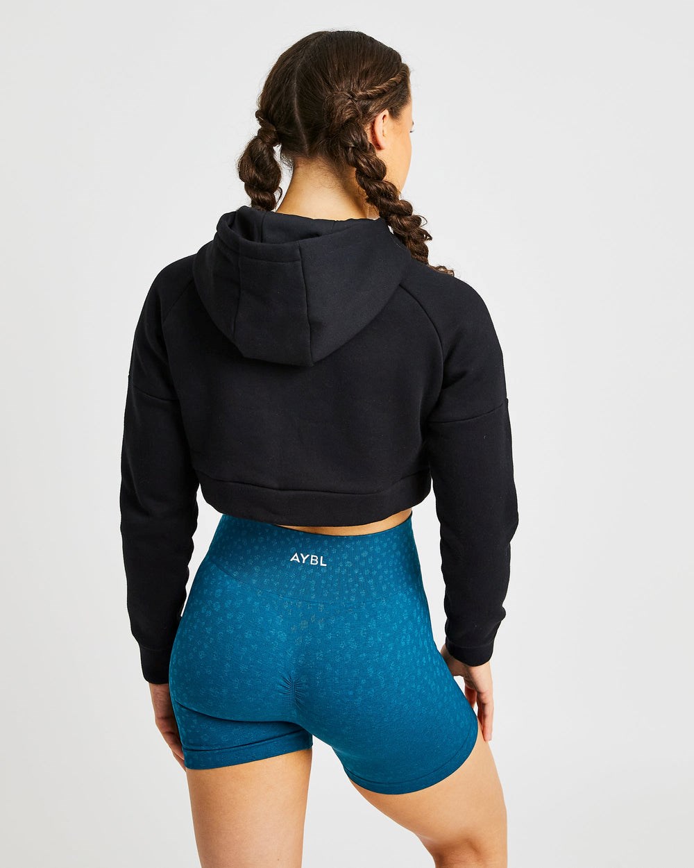 AYBL Beyond Crop Zip Hoodie Schwarz | 907-ITXJMD