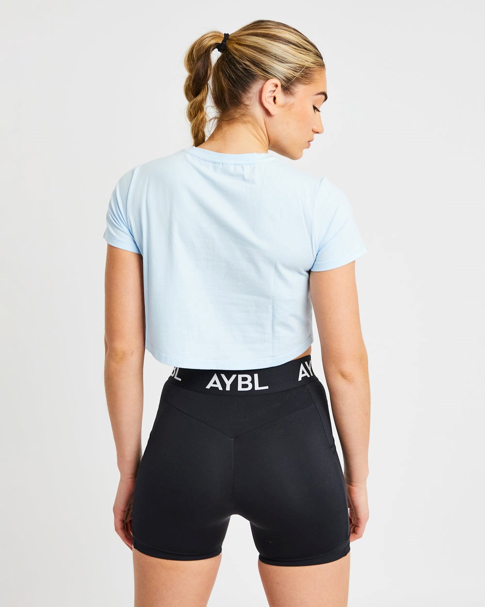 AYBL Crop T Shirt Blau | 410-DGXUYF