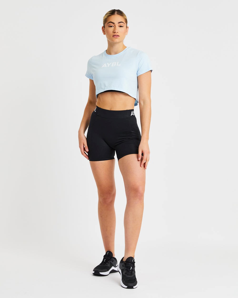 AYBL Crop T Shirt Blau | 410-DGXUYF