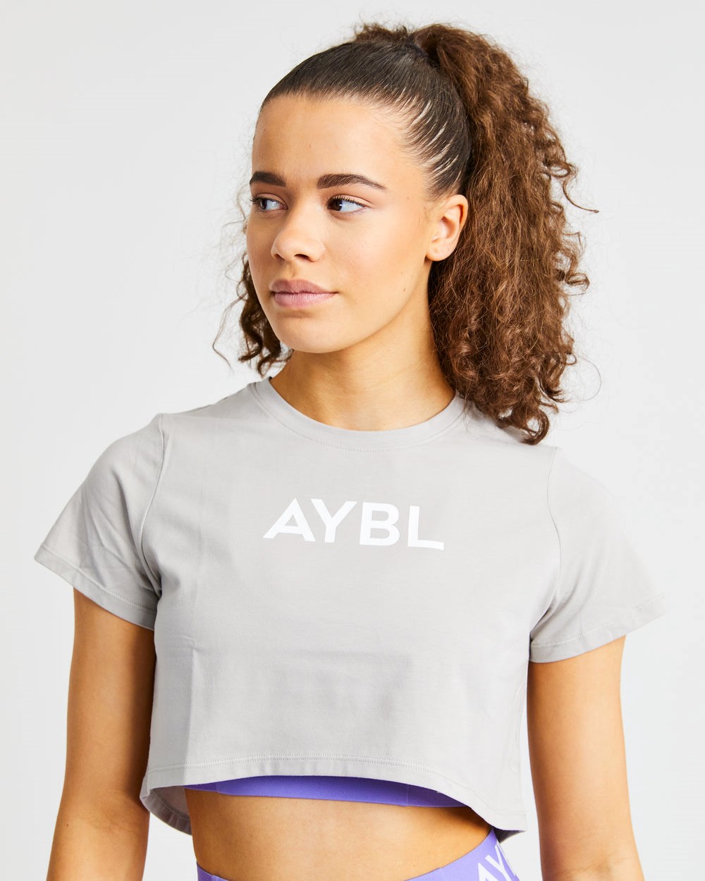 AYBL Crop T Shirt Grau | 408-UHCGZI