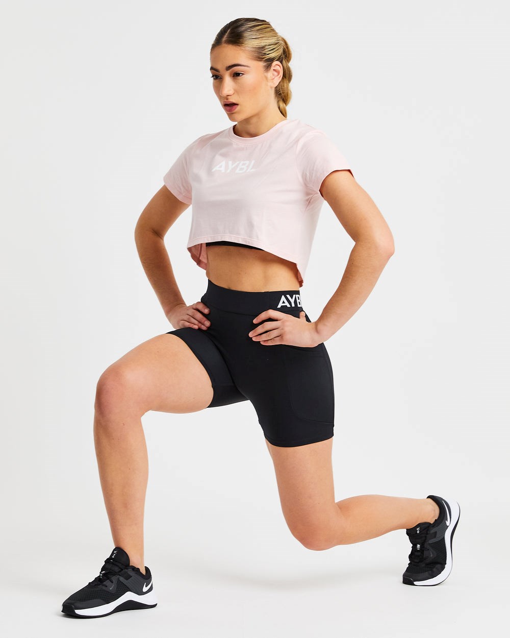 AYBL Crop T Shirt Rosa | 410-DVGEFO