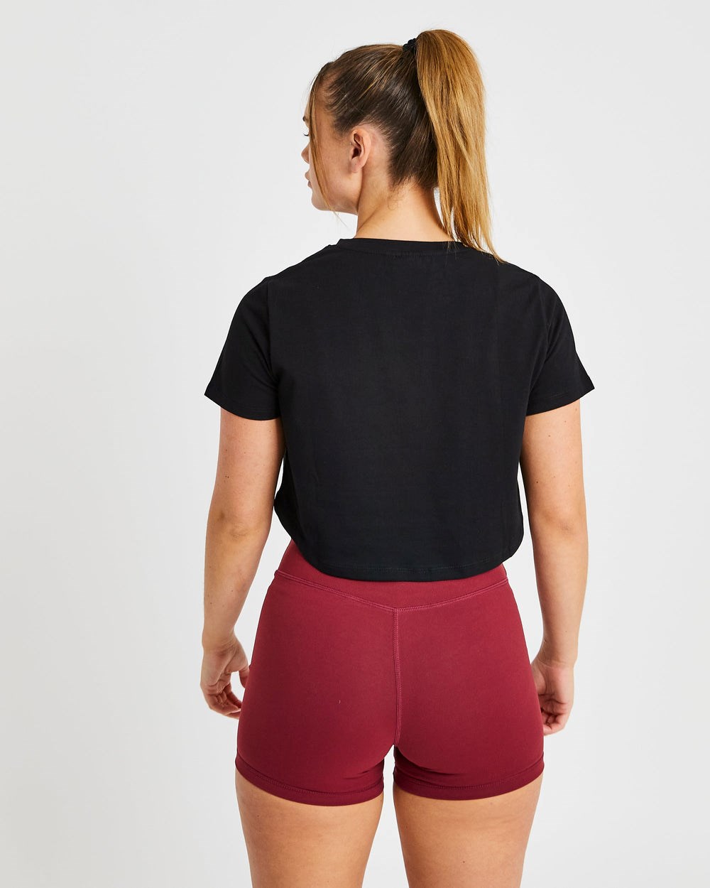 AYBL Crop T Shirt Schwarz | 047-QPYHJK