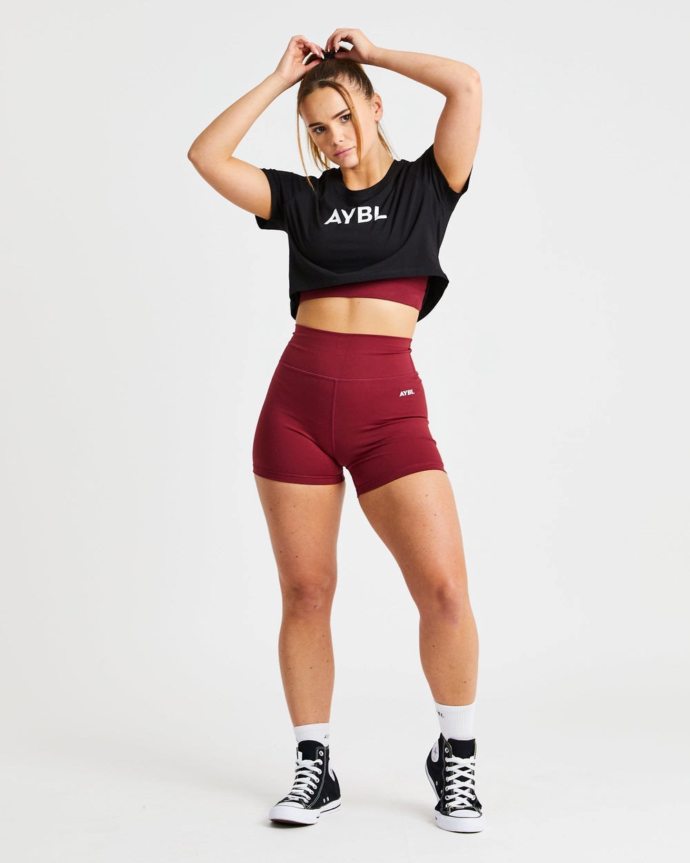 AYBL Crop T Shirt Schwarz | 047-QPYHJK