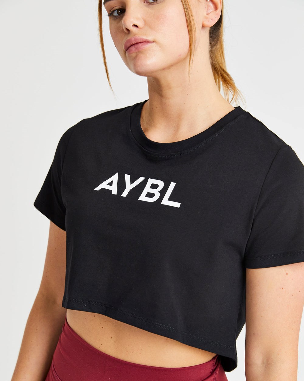 AYBL Crop T Shirt Schwarz | 047-QPYHJK