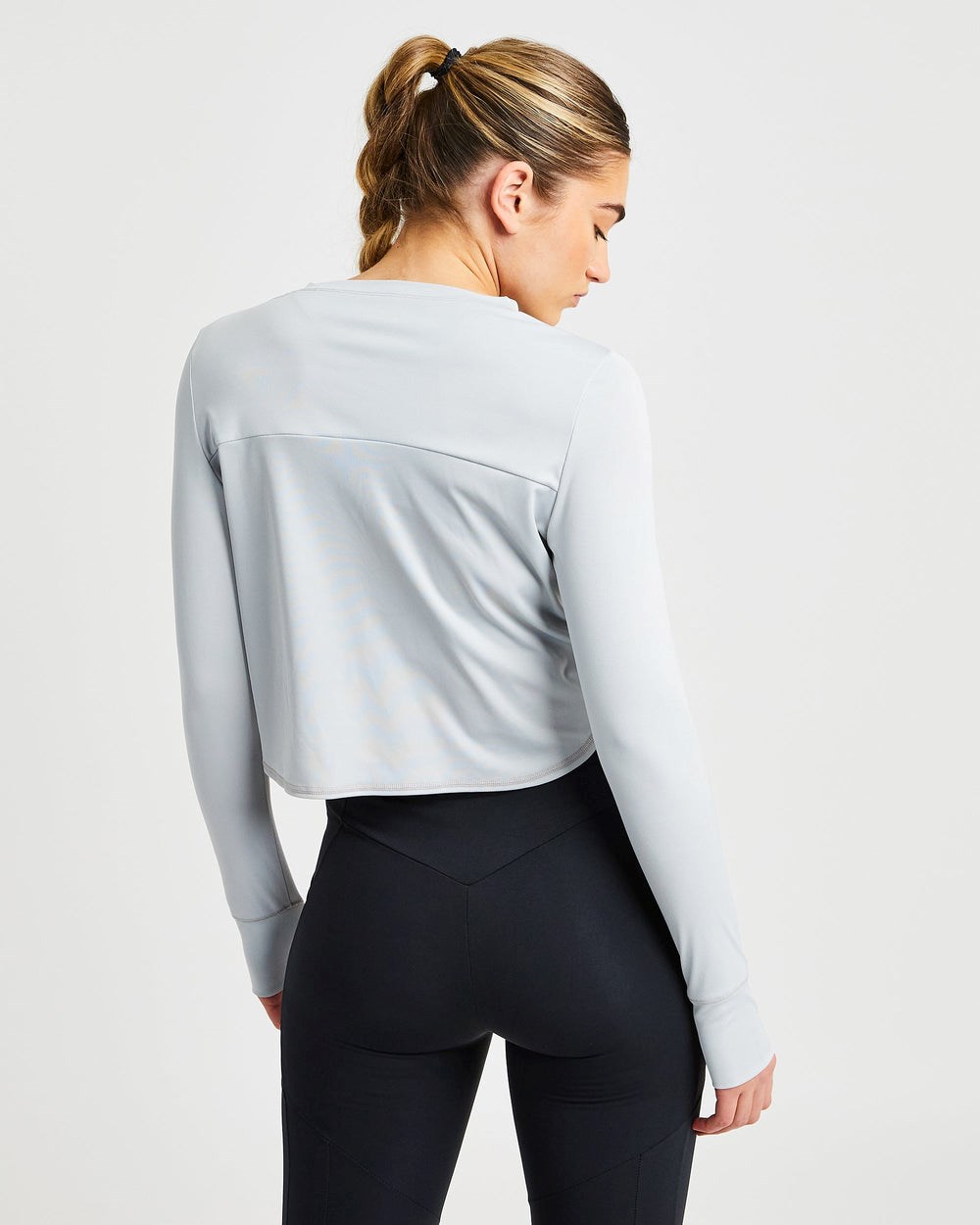 AYBL Define Long Sleeve Crop T Grau | 309-SKVUBR