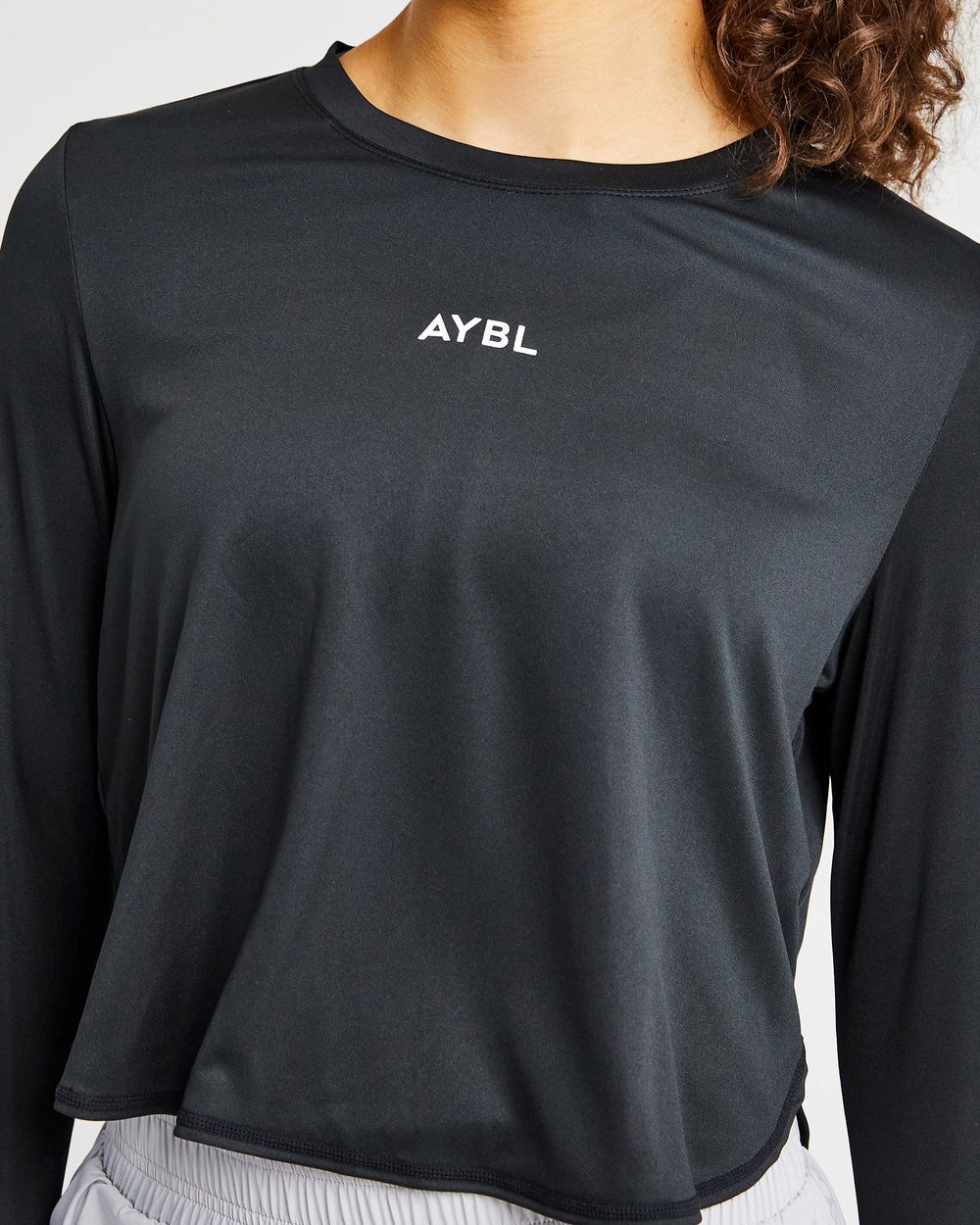 AYBL Define Long Sleeve Crop T Schwarz | 489-BWPOJV