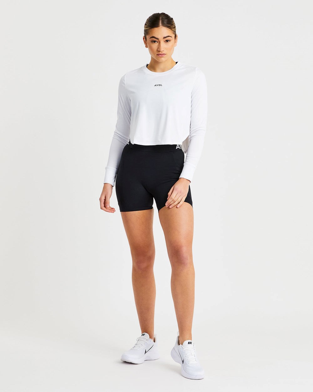 AYBL Define Long Sleeve Crop T Weiß | 405-SMRUFL