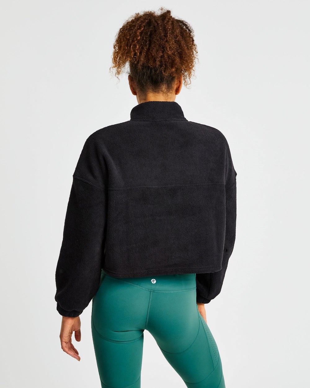 AYBL Effortless Oversized Cropped Fleece Schwarz | 418-VFPANM