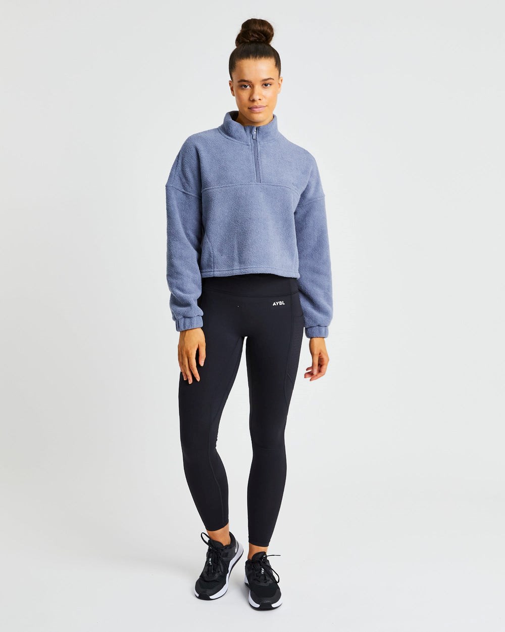 AYBL Effortless Oversized Cropped Fleece Blau | 469-ZRENFK