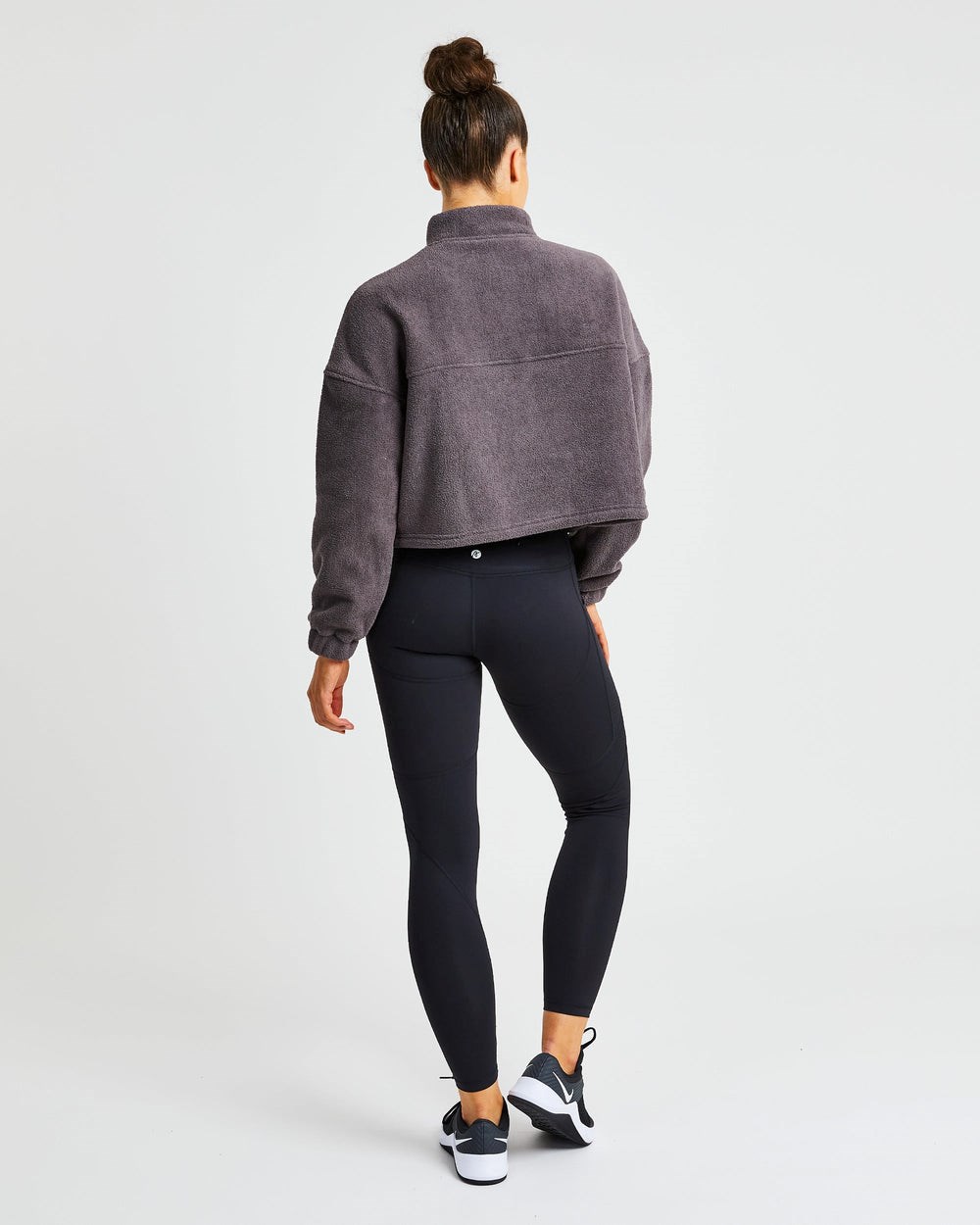 AYBL Effortless Oversized Cropped Fleece Charcoal | 786-IHOPGE