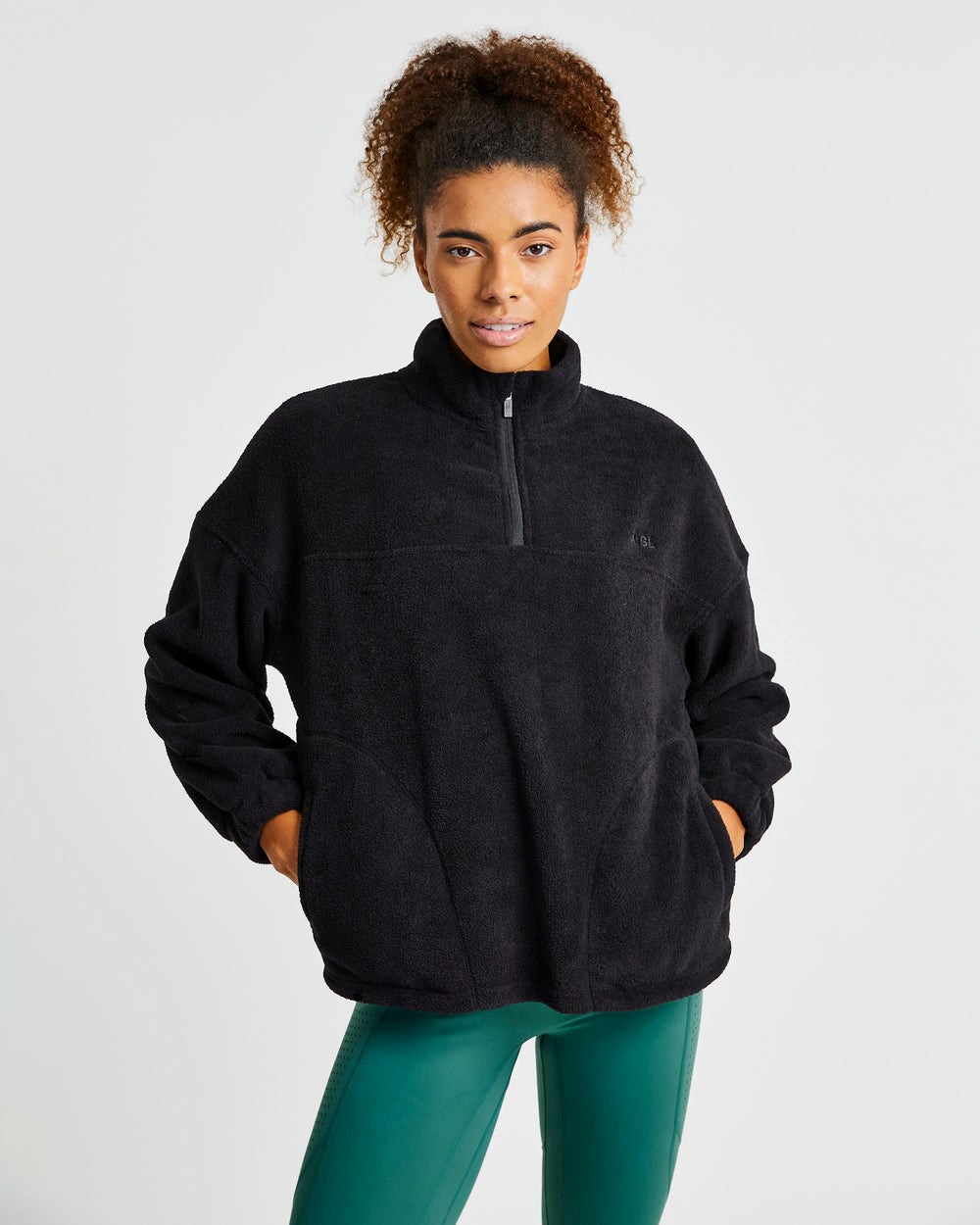 AYBL Effortless Oversized Fleece Schwarz | 386-EMOATV