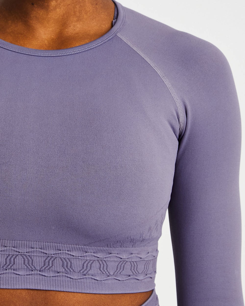 AYBL Elevate Seamless Long Sleeve Crop Top Lila | 462-RPZKYX