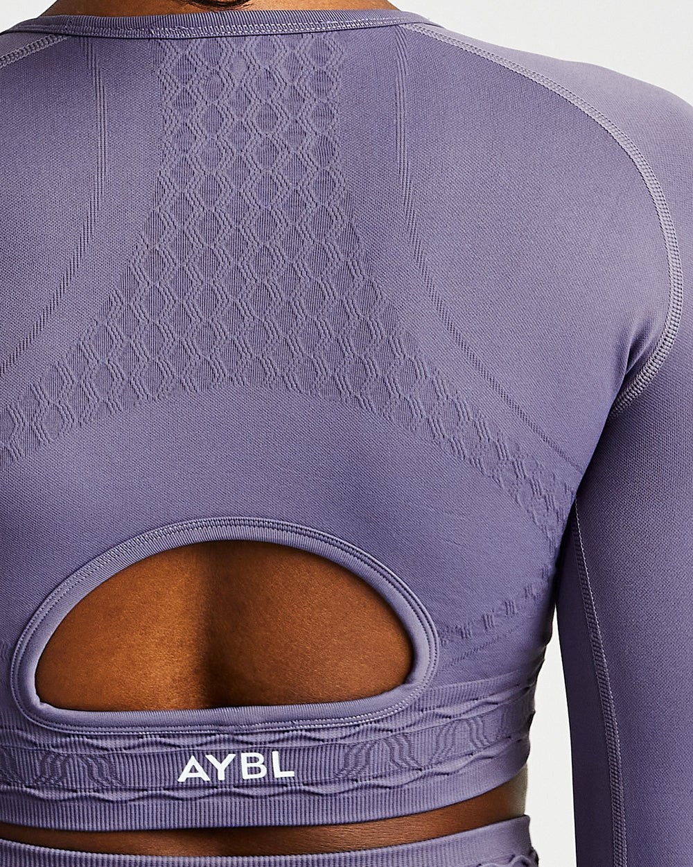 AYBL Elevate Seamless Long Sleeve Crop Top Lila | 462-RPZKYX