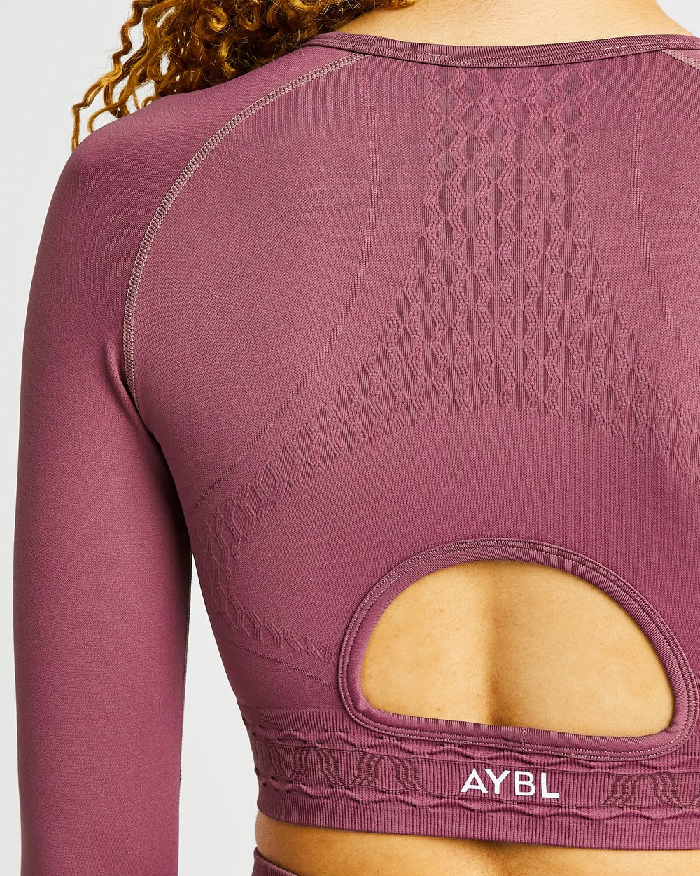 AYBL Elevate Seamless Long Sleeve Crop Top Rosa | 697-IZNCFS