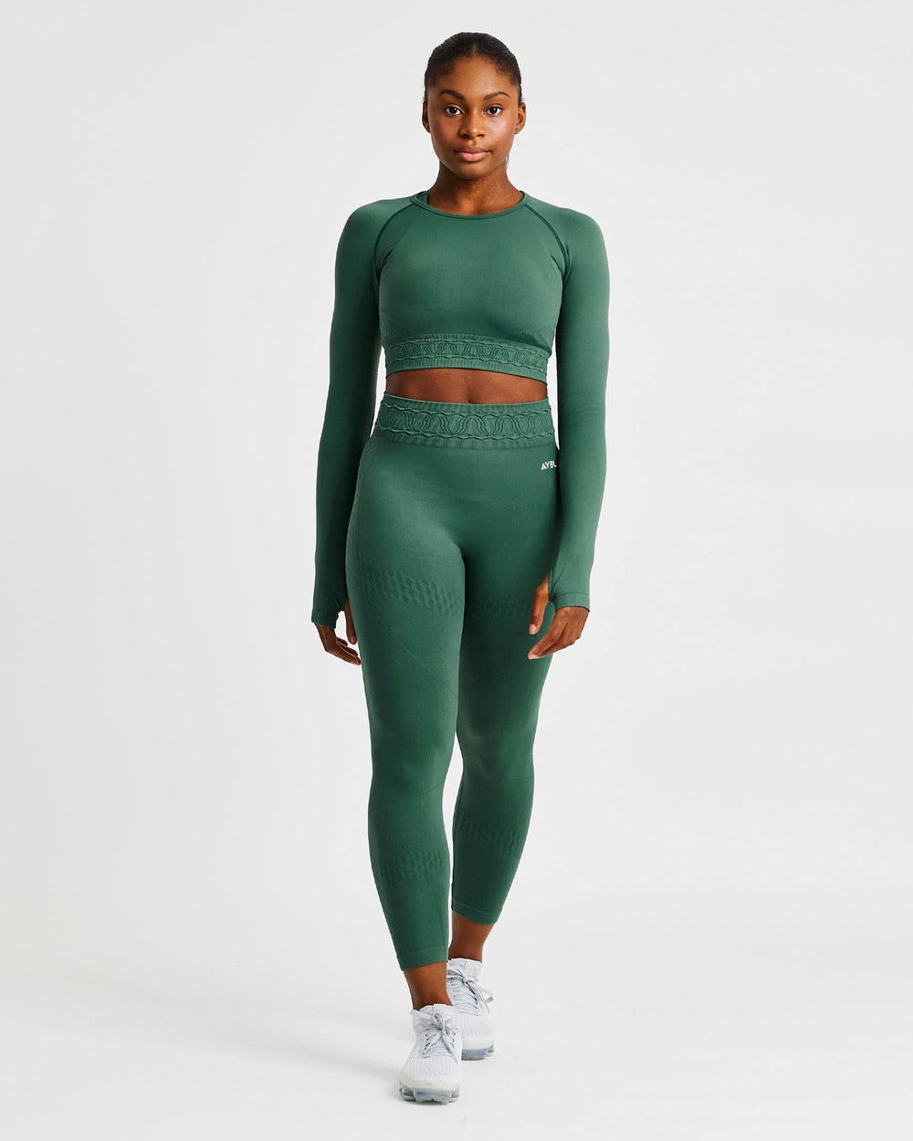 AYBL Elevate Seamless Long Sleeve Crop Top Grün | 867-DQFBAL