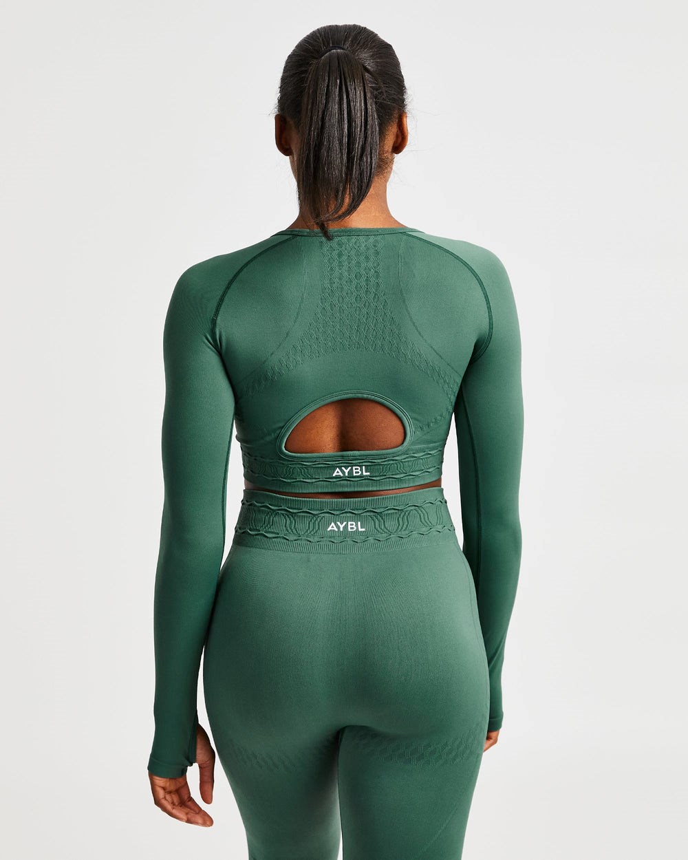 AYBL Elevate Seamless Long Sleeve Crop Top Grün | 873-CZXPKT