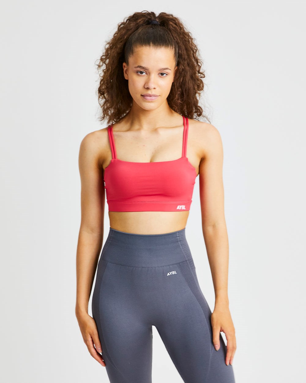 AYBL Essential Bandeau Sports Bra Rosa | 930-NDATKE