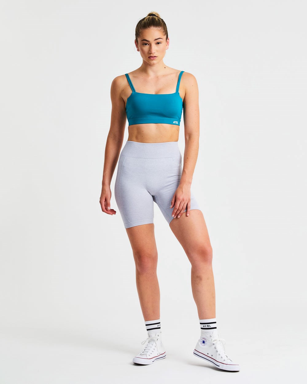 AYBL Essential Bandeau Sports Bra Teal | 612-LTWBOM