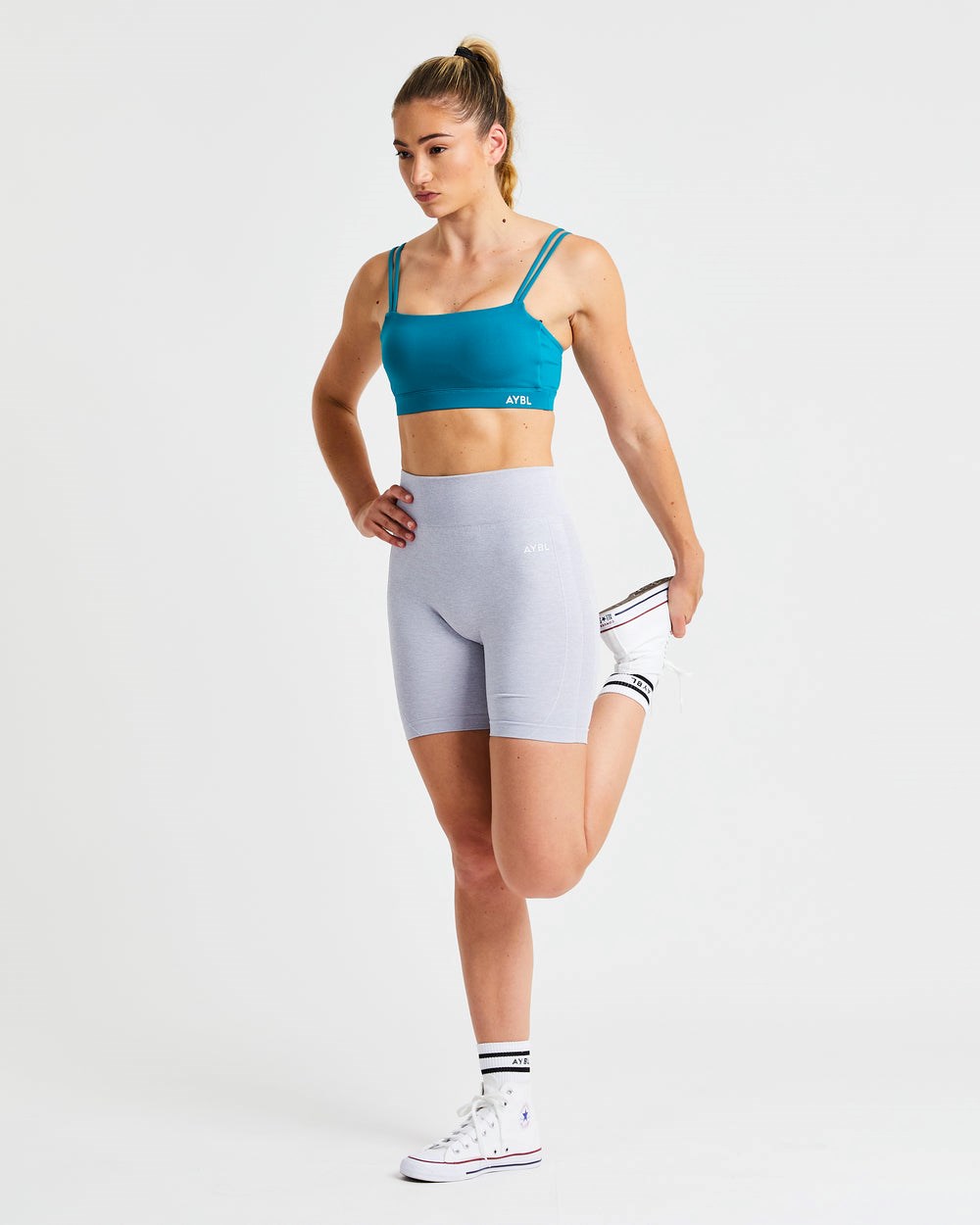 AYBL Essential Bandeau Sports Bra Teal | 612-LTWBOM