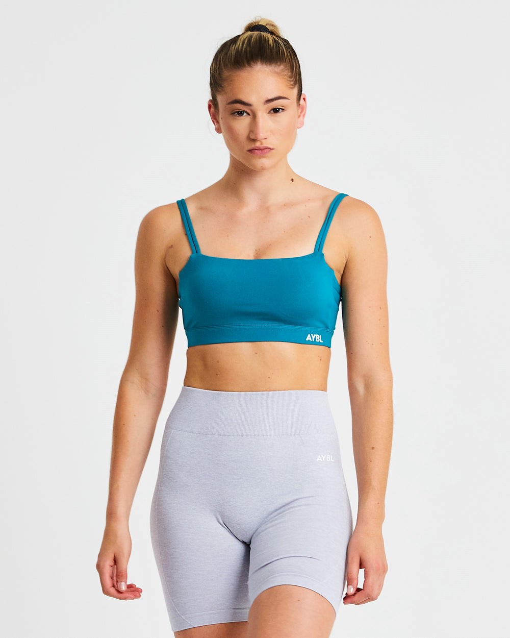 AYBL Essential Bandeau Sports Bra Teal | 612-LTWBOM