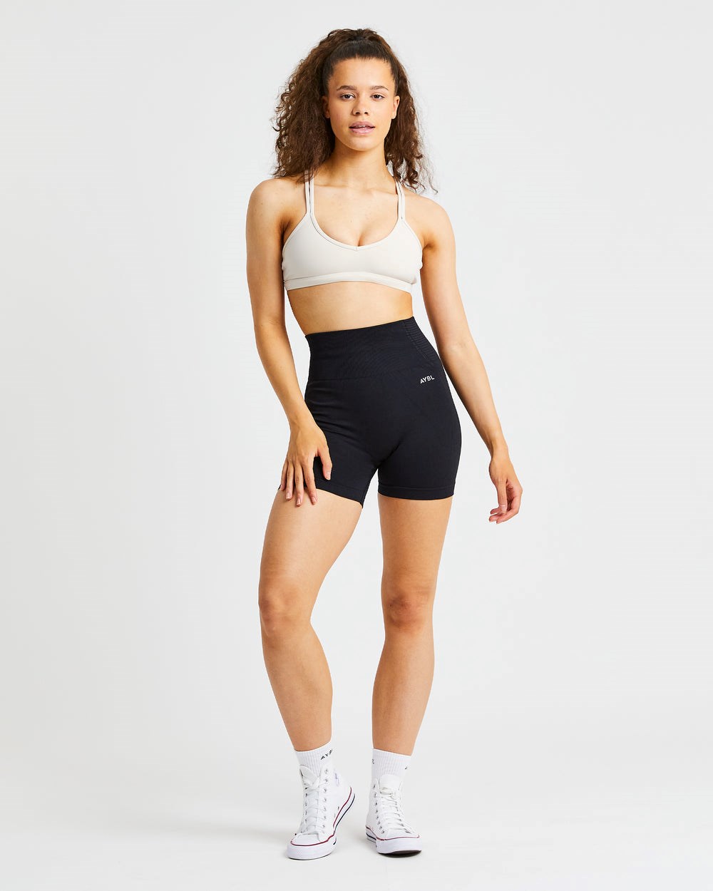 AYBL Essential Riemchen Sports Bra Beige | 792-QMOPLC