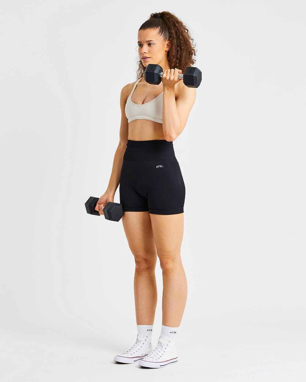 AYBL Essential Riemchen Sports Bra Beige | 792-QMOPLC