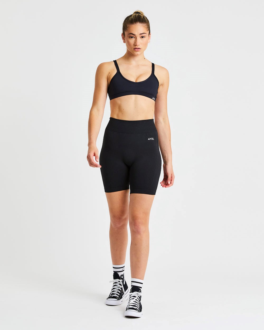 AYBL Essential Riemchen Sports Bra Schwarz | 941-JZDTSE