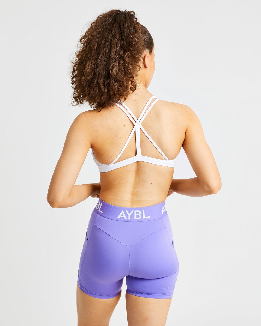 AYBL Essential Riemchen Sports Bra Weiß | 297-NYQWJS