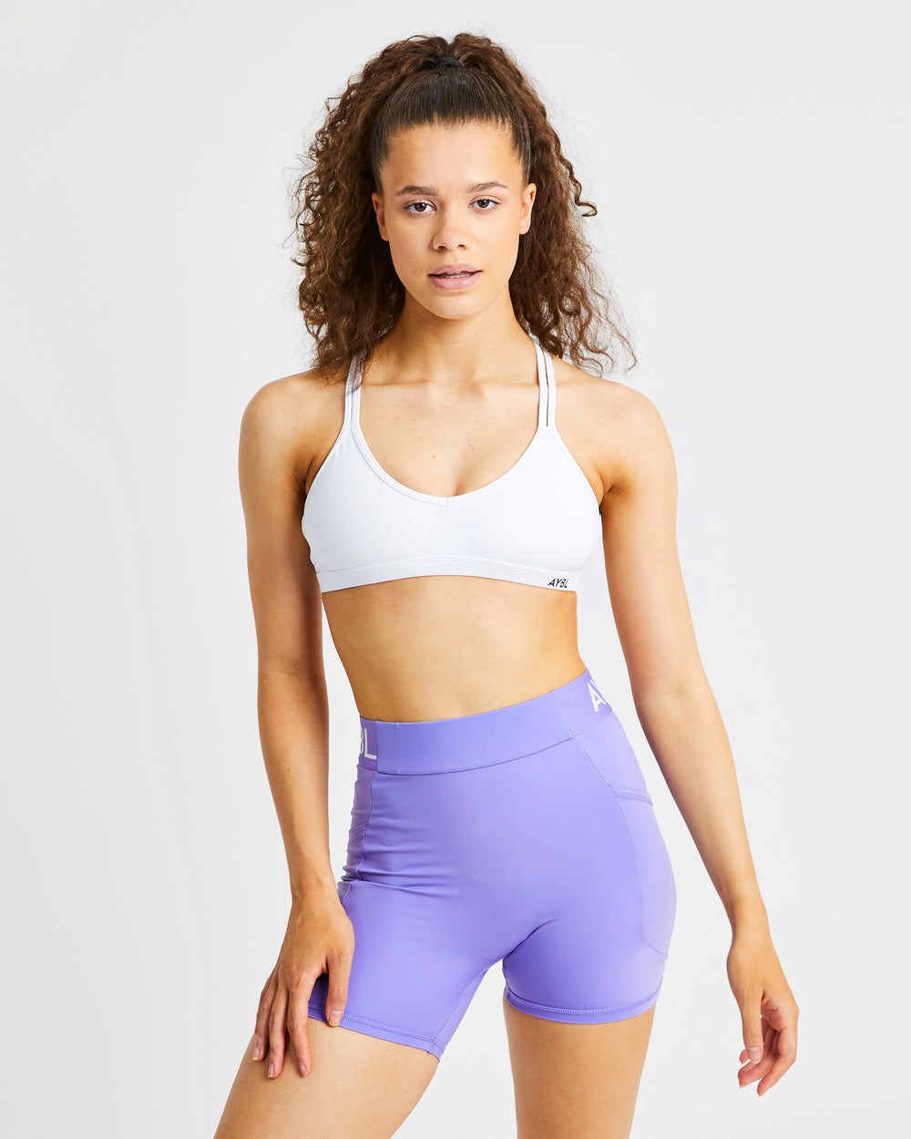 AYBL Essential Riemchen Sports Bra Weiß | 297-NYQWJS