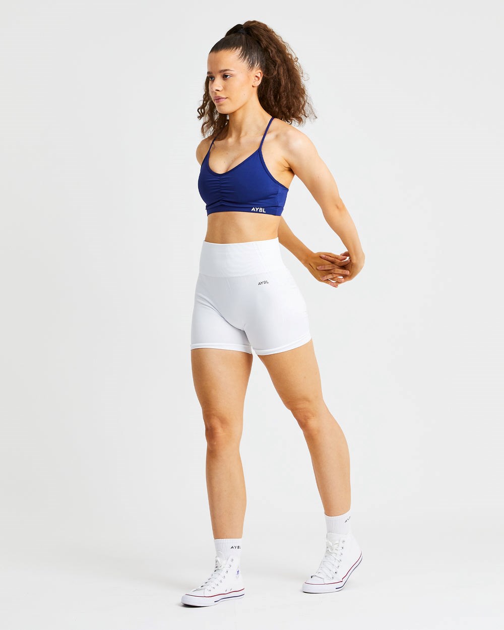 AYBL Essential Ruched Sports Bra Navy | 496-ADMITY