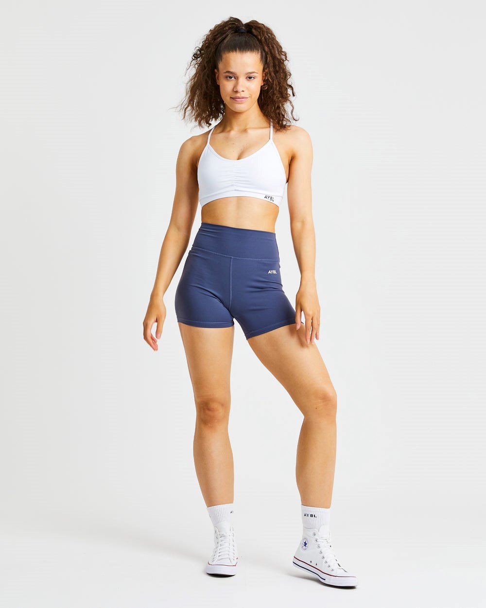 AYBL Essential Ruched Sports Bra Weiß | 431-CPOKYH