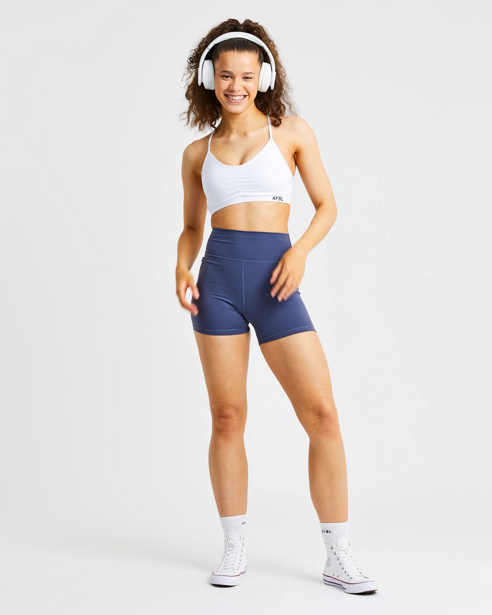 AYBL Essential Ruched Sports Bra Weiß | 431-CPOKYH