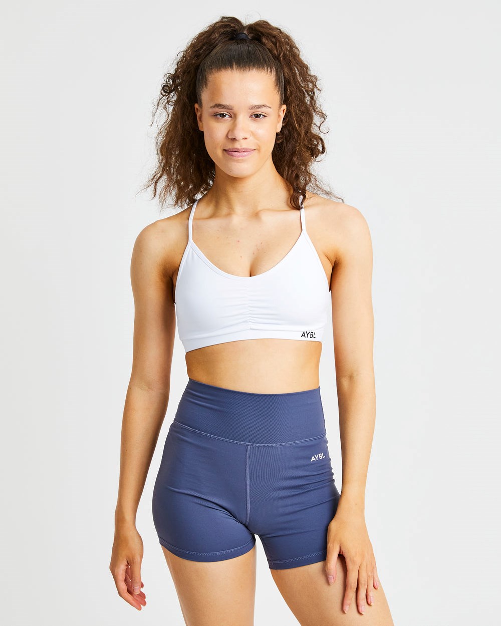 AYBL Essential Ruched Sports Bra Weiß | 431-CPOKYH