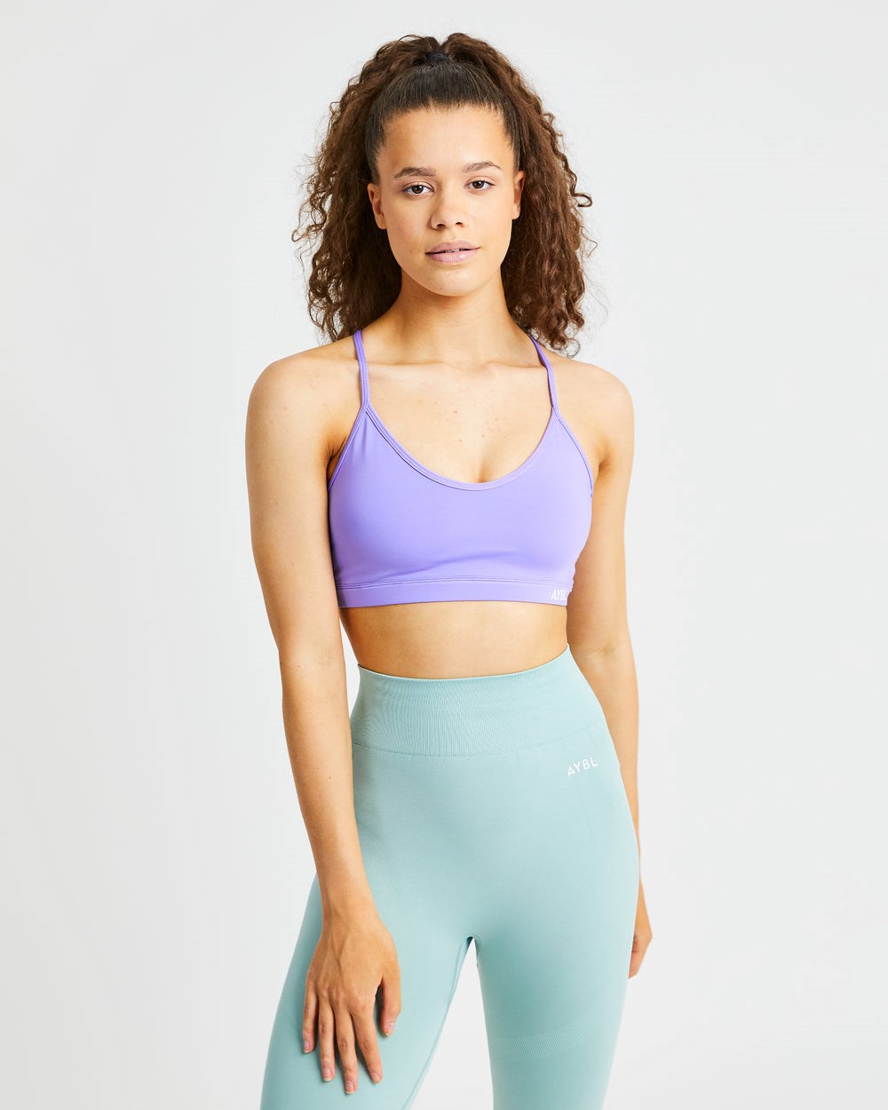 AYBL Essential V Neck Sports Bra Lila | 207-HYARNE