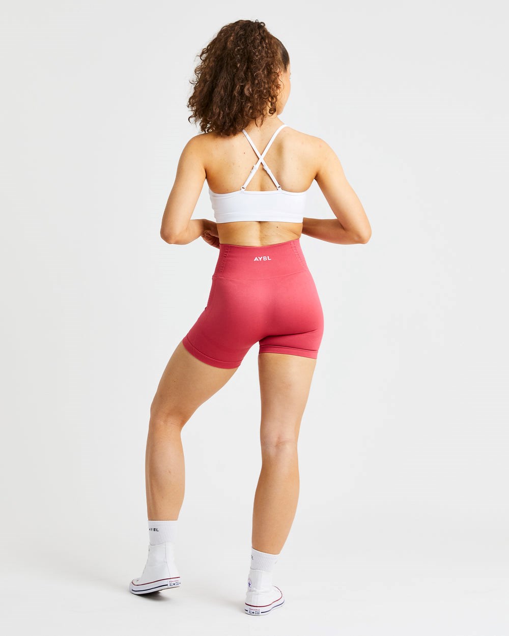 AYBL Essential V Neck Sports Bra Weiß | 524-FPSXZM