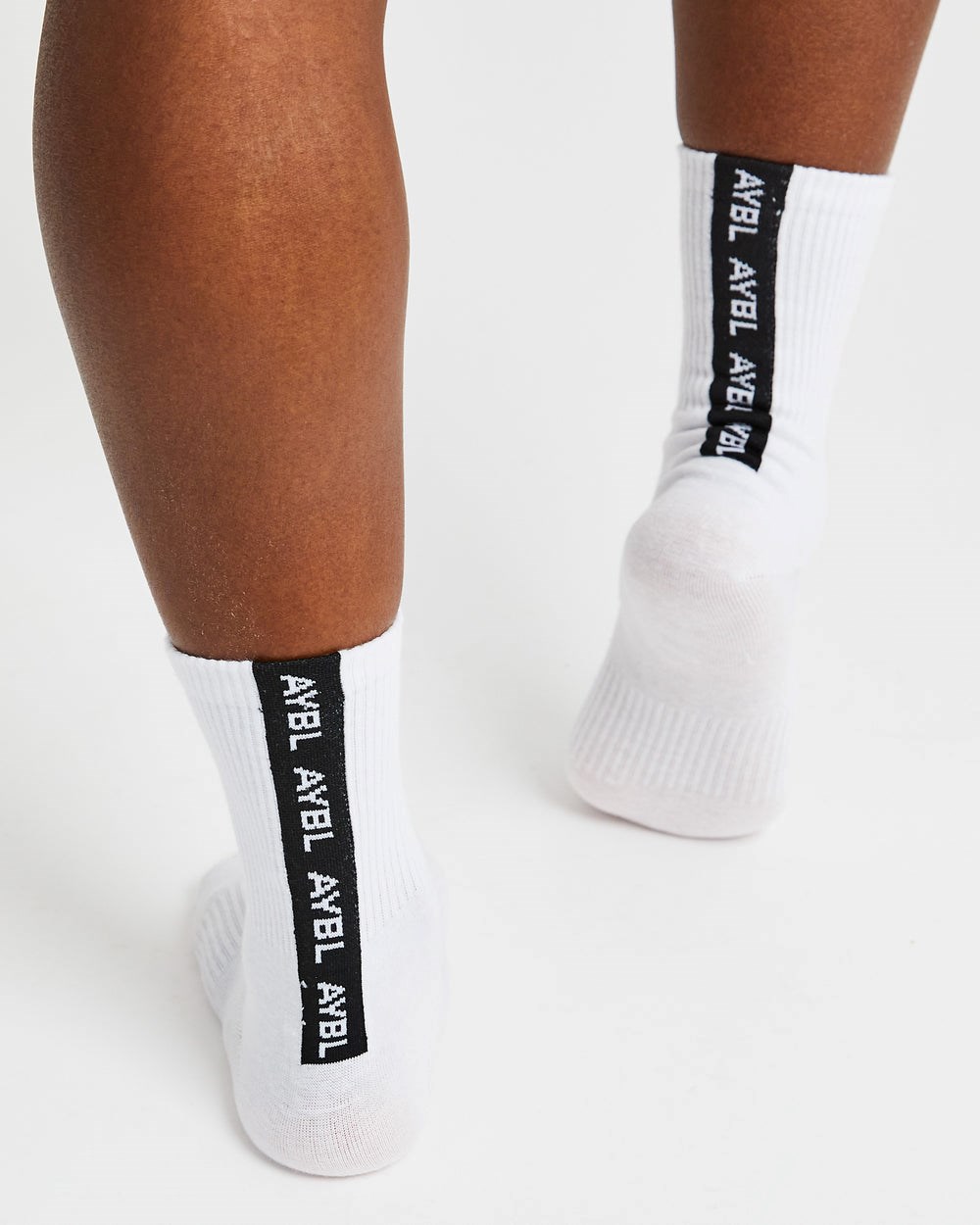 AYBL Everyday Back Stripe Crew Socks (3 Pack) Weiß | 261-WZQXFB