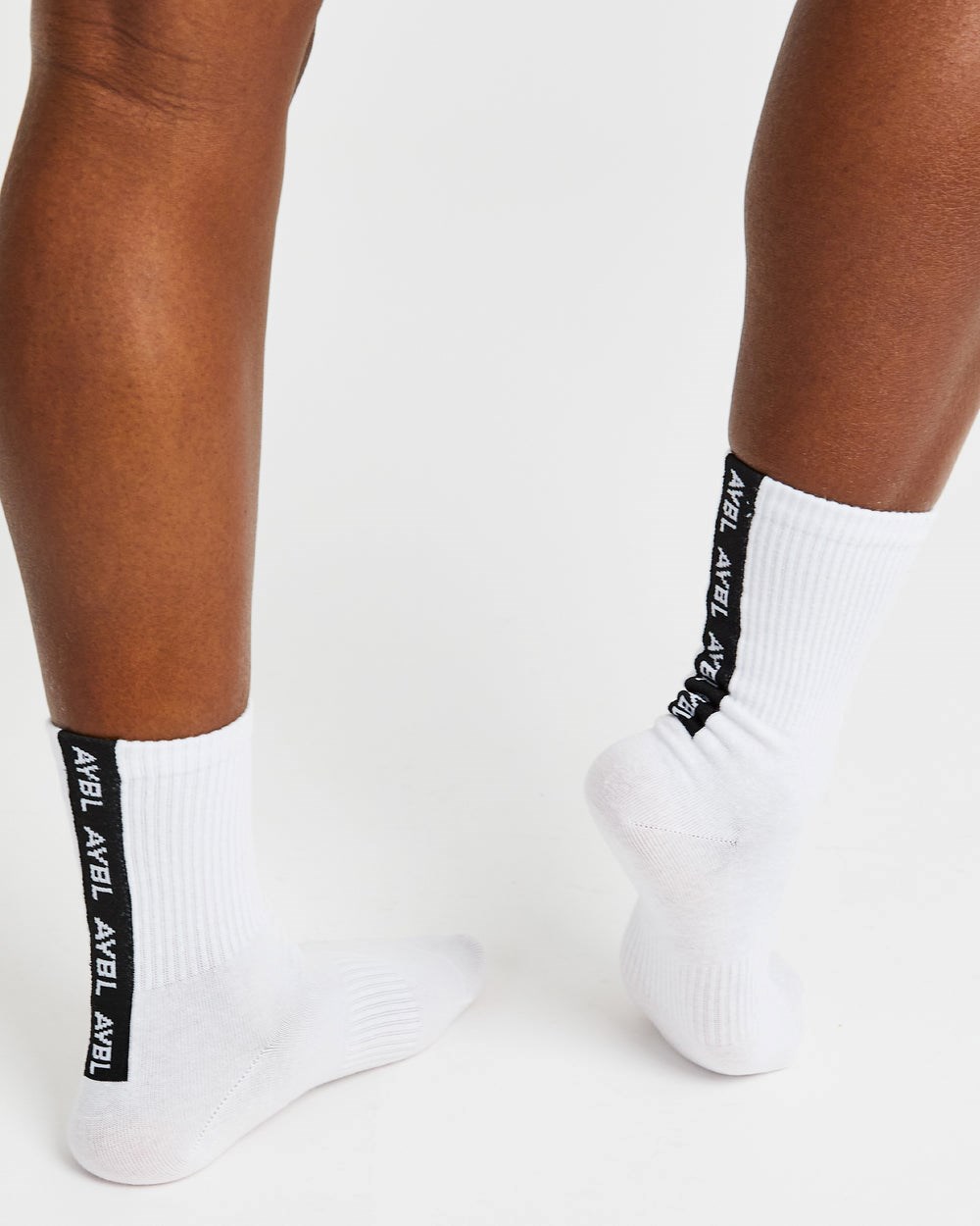 AYBL Everyday Back Stripe Crew Socks (3 Pack) Weiß | 261-WZQXFB