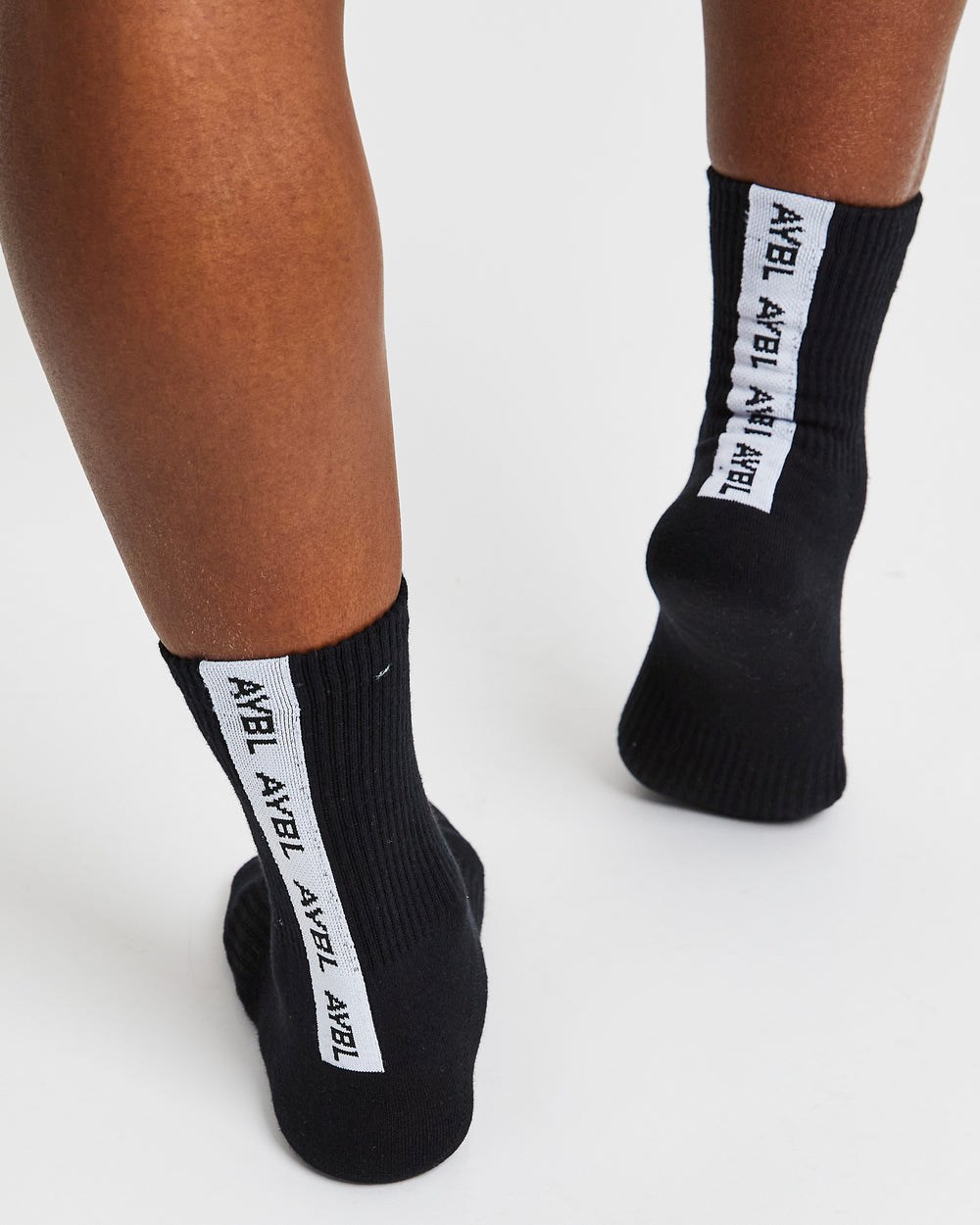 AYBL Everyday Back Stripe Crew Socks (3 Pack) Schwarz | 731-FWUTNK