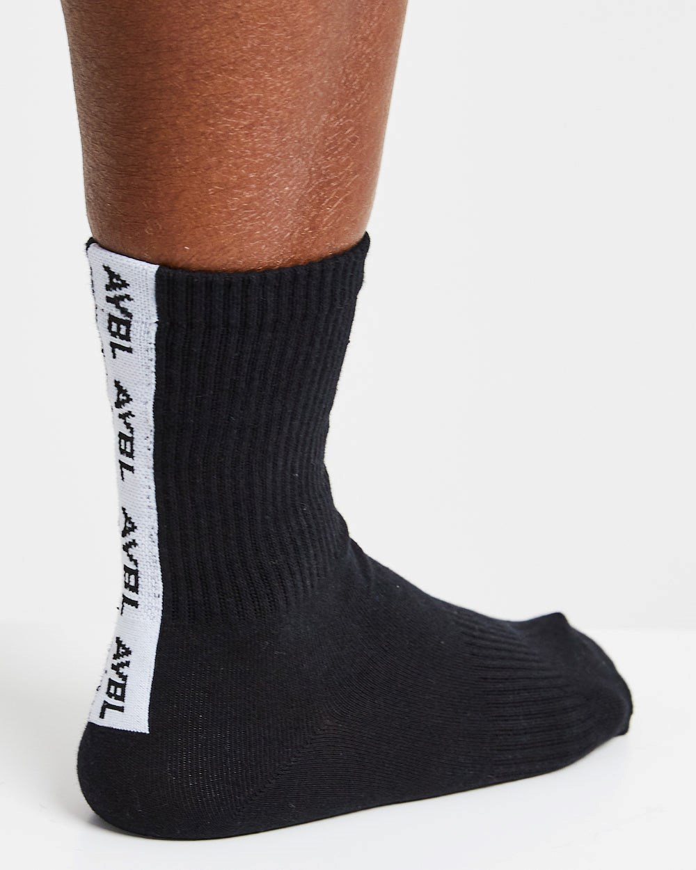 AYBL Everyday Back Stripe Crew Socks (3 Pack) Schwarz | 731-FWUTNK