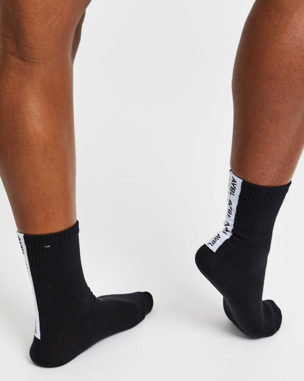 AYBL Everyday Back Stripe Crew Socks (3 Pack) Schwarz | 731-FWUTNK