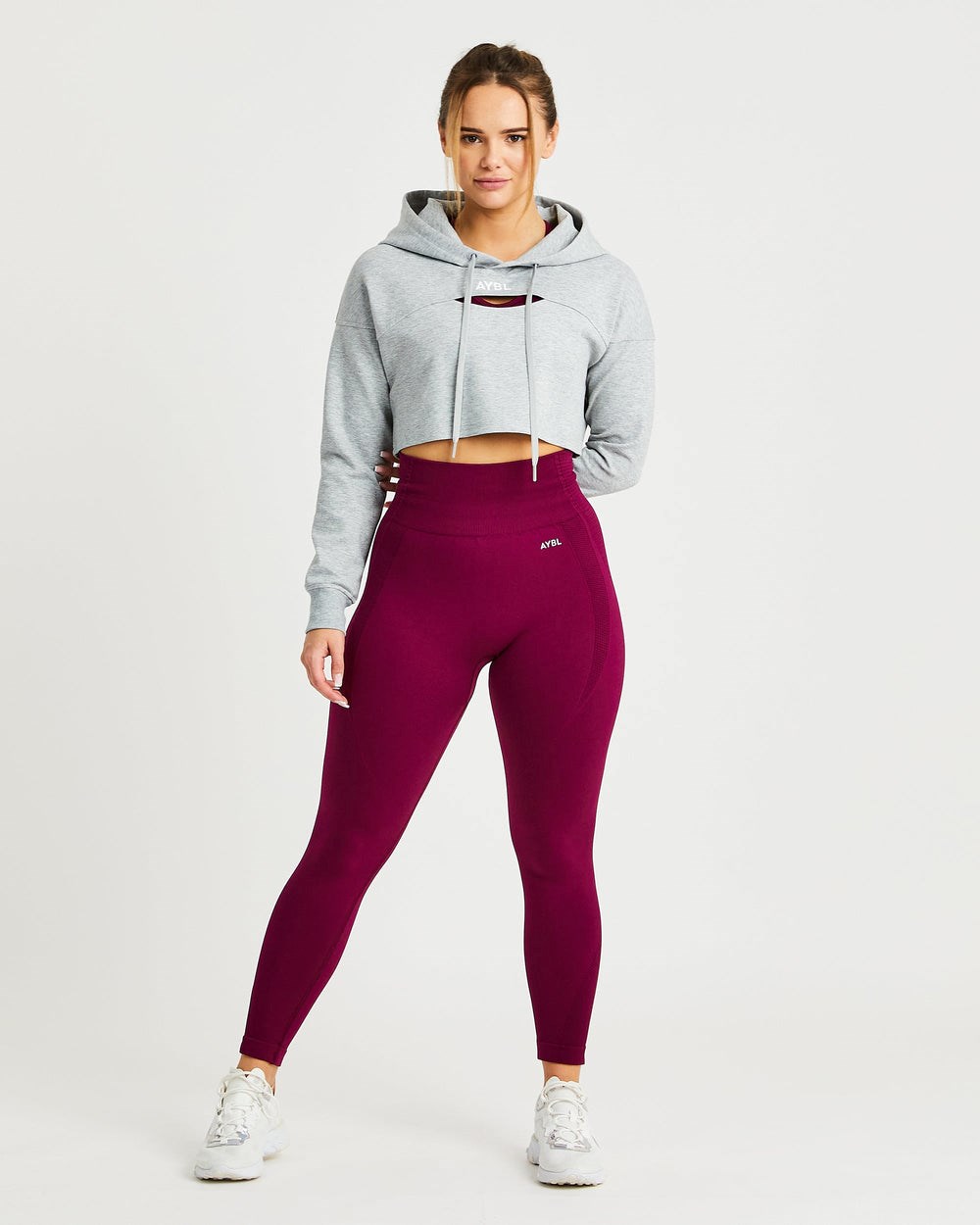 AYBL Everyday Cutout Crop Hoodie Grau | 735-QTYXUP