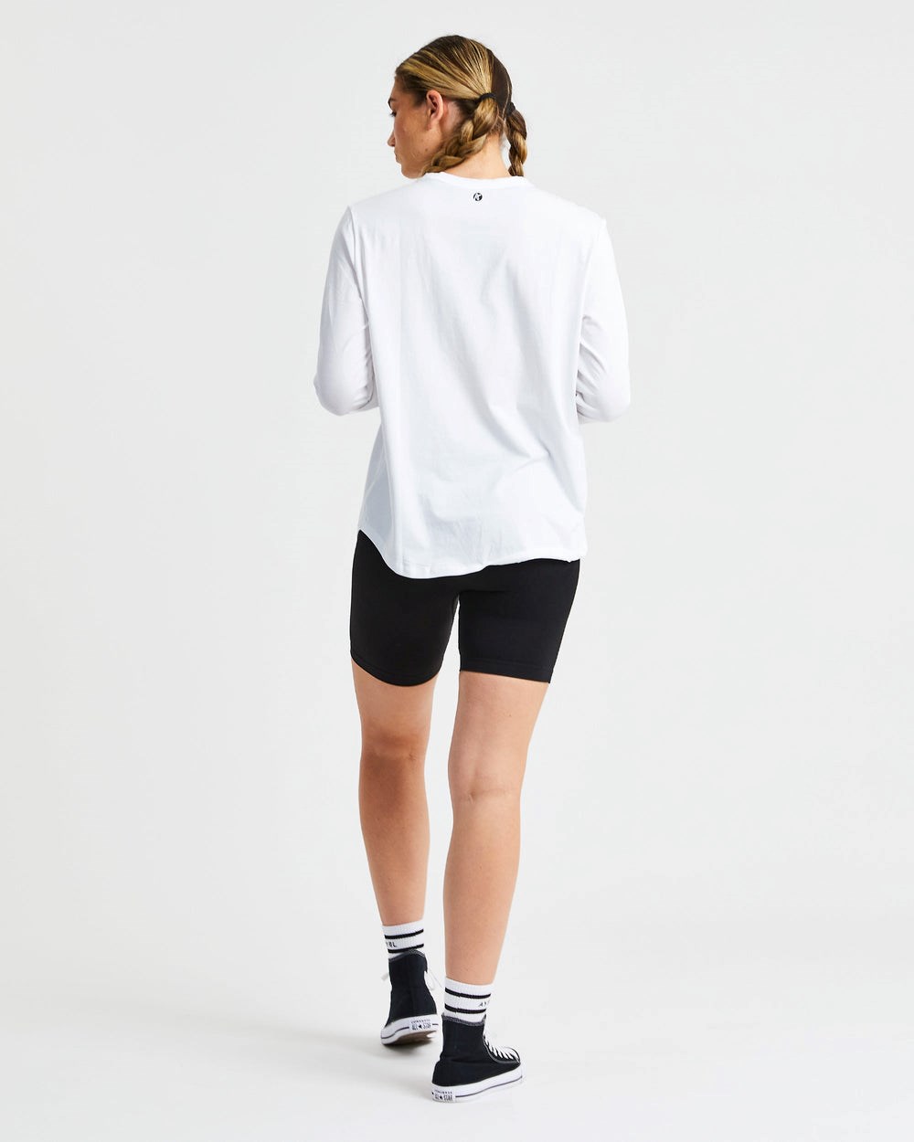 AYBL Everyday Oversized Long Sleeve T Shirt Weiß | 567-XNVFWU