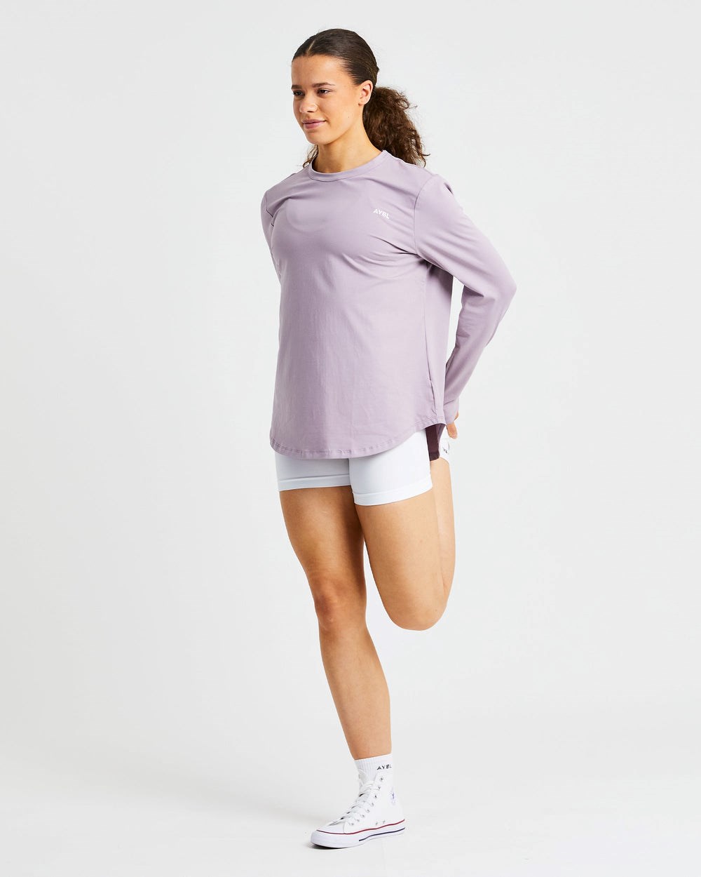 AYBL Everyday Oversized Long Sleeve T Shirt Muted Mauve | 765-GZFQOC